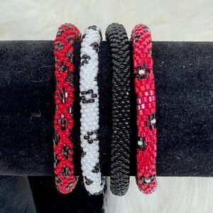 HAND CRAFTED in Nepal Beaded Bracelet (set of 4) #676